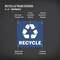 Avery Recycle and Trash Stickers, Blue and Black Recycle and Trash Signs for Bins, Containers, Trash Cans and Walls, Waterproof, UV Resistant, Preprinted, 4" x 4", 8 Total